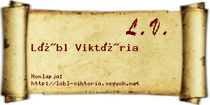 Lőbl Viktória névjegykártya